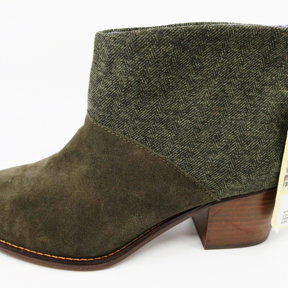 Toms Womens Leila Bootie Tarmac Olive Suede Size 8 - Picture 2 of 6